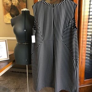 Plus Size Black White Striped Dress size 4X
